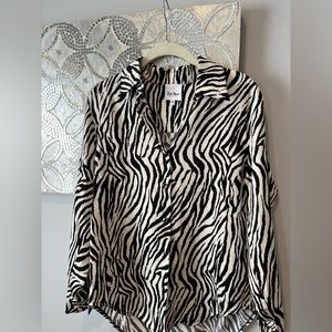 Zebra button down blouse